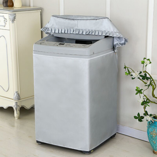 (Silver, M) Washing Machine Cover Laundry Dryer Automatic Washer Protector 2