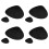 Teardrop Shape Leather Dining Mat Nonslip Duals Sided-black red 1