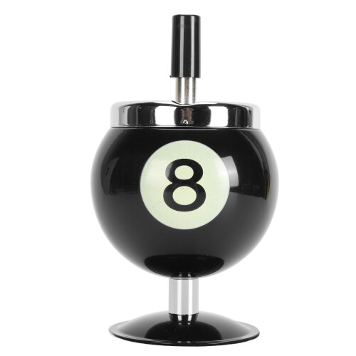 Windproof Billiard Ashtray with Lid, Decorative, 9.5cm Diameter, Black 2