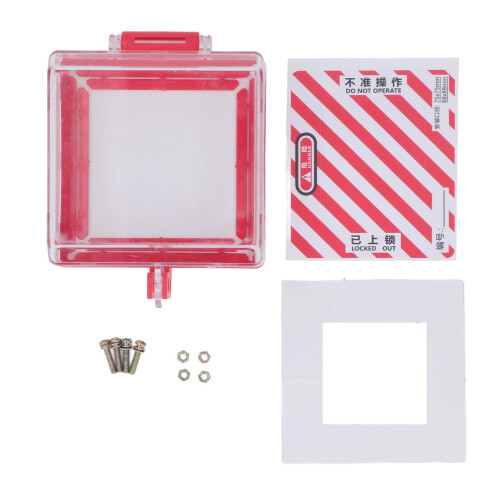 Lockout Protector for Emergency Stop Button 105x105x63mm with Mounting Kit 2