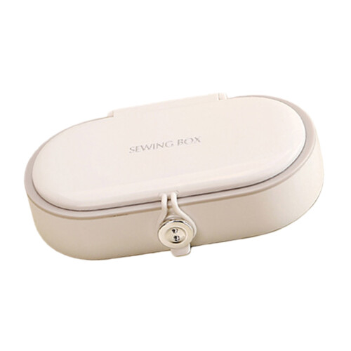 Sewing Kits,Plastic Needle and Thread Box Portable Sewing-White