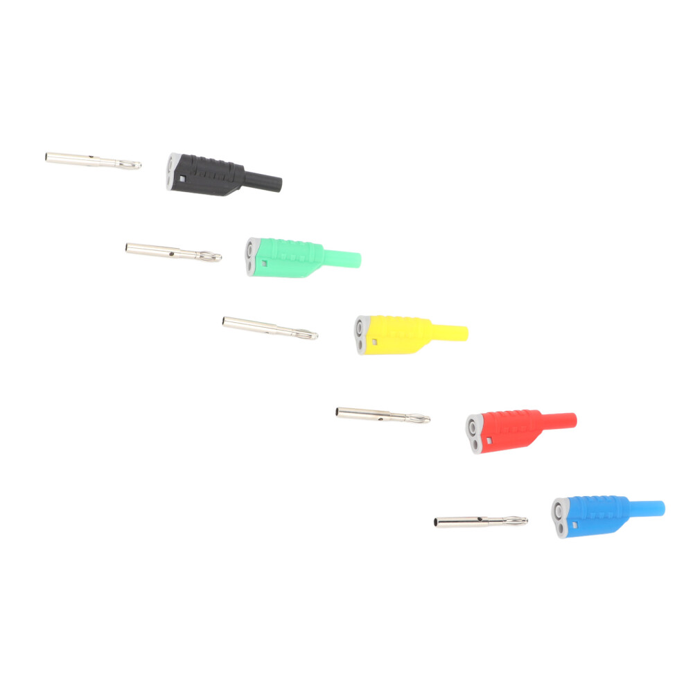 Australian 5 Pack Banana Plug 4Mm Insulated Stackable Connectors 1000V 25A 8791391138268