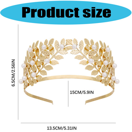 Wedding Crown Pearls Leaf Designs Comfortable Metal Headpiece 2