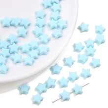 50Pcs Acrylic Star Beads for DIY Jewelry Craft, 10mm, 4mm Thickness