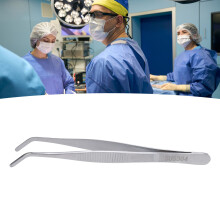 16 cm Edelstahl-Langspitzenpinzette für Labor, Chirurgie und Bastelarbeiten