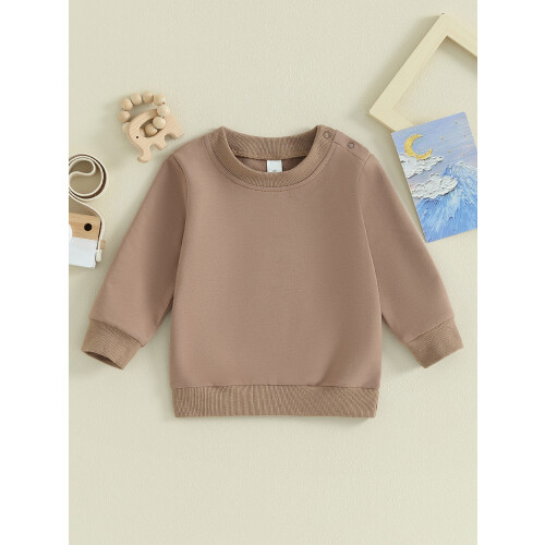 (12-18 Months, Brown) Φούτερ νήπια αγόρια φθινοπωρινές μπλούζες 1