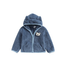 (18-24 Months, Light Blue) Zimní chlupatý kabát pro holčičky a chlapce, 3D medvěd s kapucí, zapínání na zip, fleecový svrchní oděv