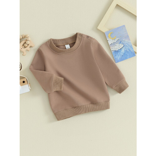 (12-18 Months, Brown) Φούτερ νήπια αγόρια φθινοπωρινές μπλούζες 2