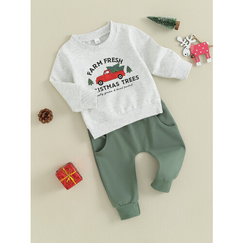 (0-6 Months, Grey) 2dílná vánoční sada pro batolata 2
