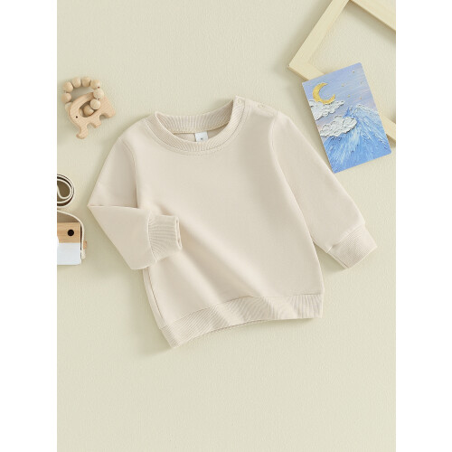 (6-12 Months, Beige) Φούτερ νήπια αγόρια φθινοπωρινές μπλούζες 2