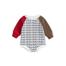 (3-6 Months, White) Dětské overaly s dlouhým rukávem, vánoční tisk, kulatý výstřih, body pro novorozence, zimní overaly