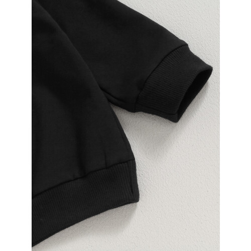 (6-12 Months, Black) Φούτερ νήπια αγόρια φθινοπωρινές μπλούζες 1