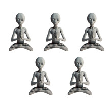 5X Meditazione di Stregoneria Statua Aliena  Ornamento Nel Resina Giardino Alieno Home Office Yard Art Decor per Interni Esterni