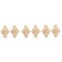 21 x 15cm Wood Carved Unpainted Onlay Applique Furniture Home Decor, 6Pcs