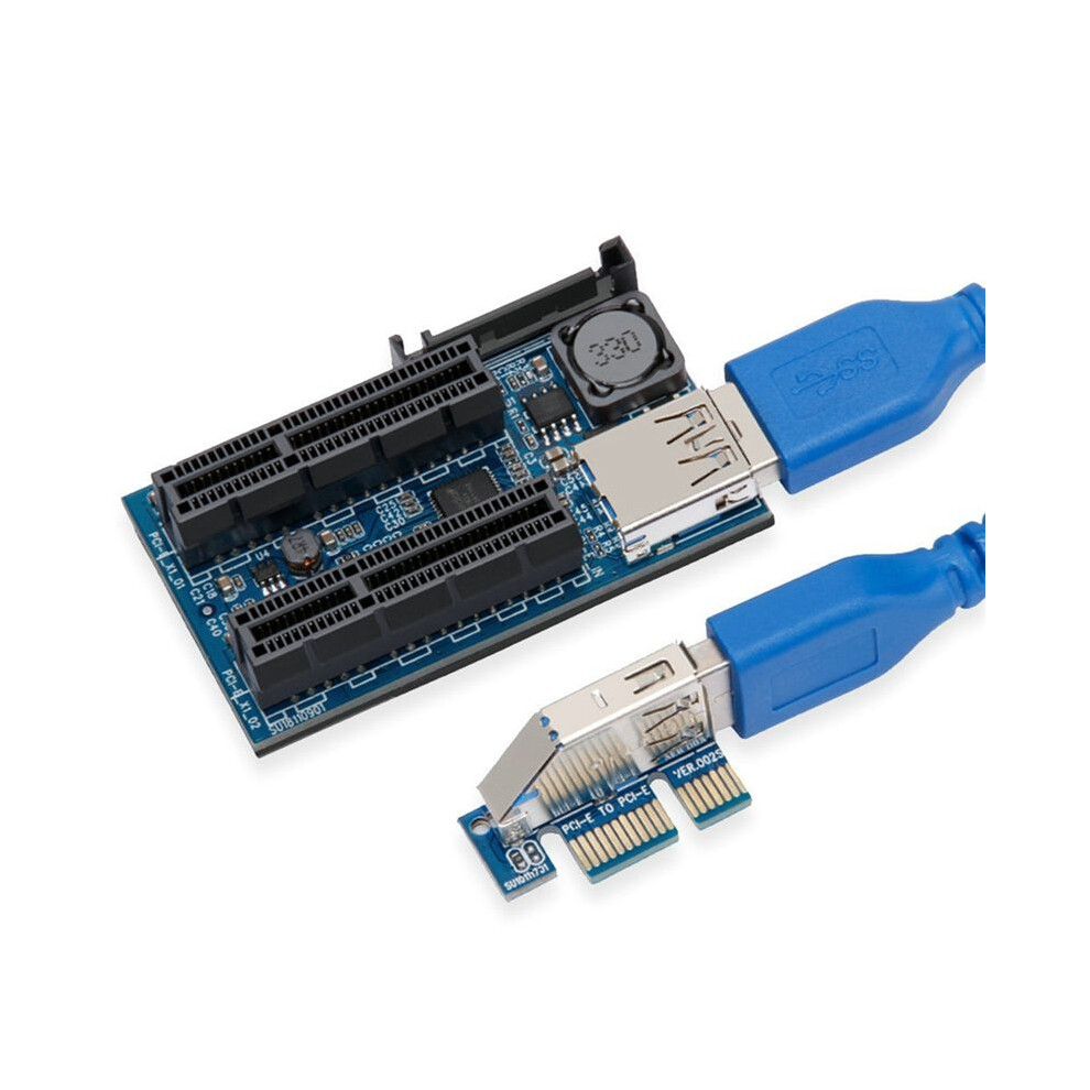Pci-E 1X Extension Cable To Pcie Dual Port 4X Adapter Cable Pci-E Expansion Card Nic Dual Interface 0.6M Extension Cable 4712691488925