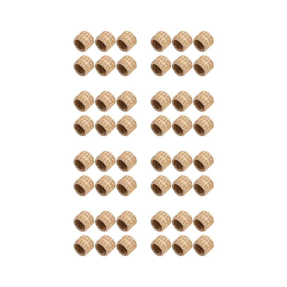 Semoic 48Pcs Napkin Rings,Water Hyacinth Napkin Holder Rings - Rustic Napkin Rings For Birthday Party, Dinner Table Decoration