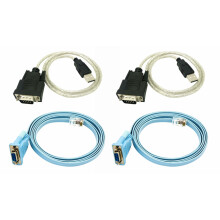 2X RJ45 Netzwerk Kabel Serielles Kabel Rj45 zu DB9 und RS232 zu USB (2 Im 1) CAT5 Ethernet Adapter LAN Konsolen Kabel