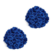 Kunstbloemen Zijde Roos Bloemhoofdjes, 100 Stuks voor Hoed Kleding Album Decoratie, Bruiloft Decoratie (Donkerblauw)