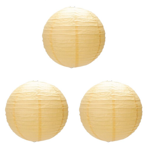 3 x Abajur de Lanterna de Papel Japonês Chinês para Festa de Casamento, 40 cm (16 Polegadas) Amarelo Profundo 1