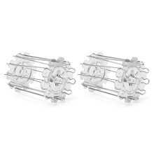 2X BBQ Steel Metal Roaster Rotisserie Skewers Needle Cage Oven Kebab Maker Grill