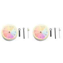 2X Unique Lemon Pattern Kitchen Refrigerator Fridge Magnet Portable Wall Clock Arabic Numeral Magmatic Clock