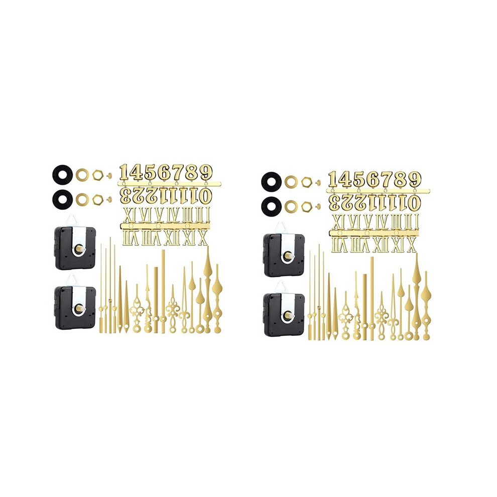 2Set Clock Mechanism Silent Quartz Movement Machine Wall Hands Pointer Set For Replacing Clock Replacement Parts 6034185730258