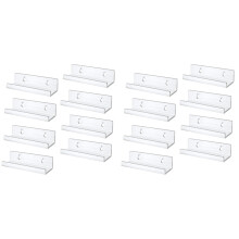 Clear Vinyl Record Shelf Wall Mount 16 Pack,Acrylic Album Record Holder Display,Vinyl Record Shelf Stand