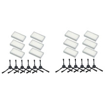 2X Adequado para  Sweeping Robot Acessórios V3 V3S V5 V5S Pro Tela de Filtro HEPA com Escova Lateral