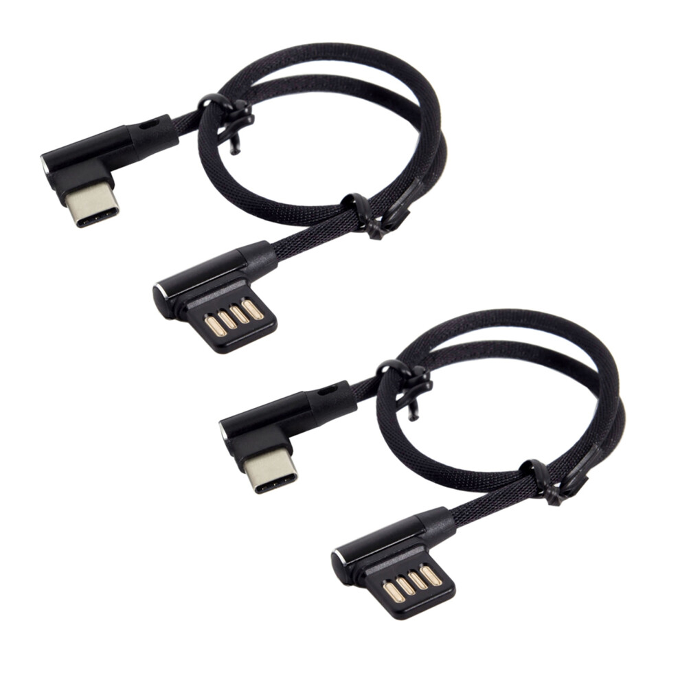 2X Usb-C 3.1 Type-C To Left Right Angled 90 Degree Usb 2.0 Data Cable With Sleeve For Tablet & Phone 15Cm 4714047168932