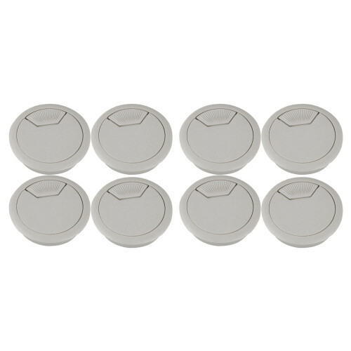 8 Pcs 53mm Drill Hole Plastic Home Computer Desk Cable Cord Grommets