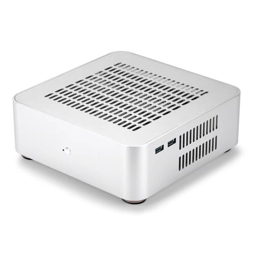 Case  HTPC Interamente In Alluminio, Case  ITX, Case per PC da Gioco, Case Desktop con Alimentatore A 8 Pin, Bianco