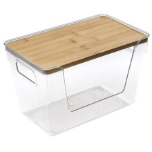 Extra Large Trash Bag Holders with Bamboo Tops and Handles, Laundry Room Organization and Storage for Home, Kitchen