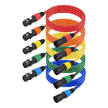 Cables XLR Cable de Micrófono XLR Macho A Hembra con Cable de Extensión de Micrófono Blindado Balanceado de 3 Pines 5 Piezas