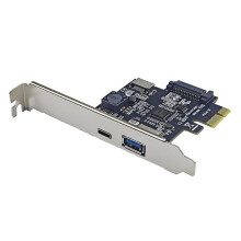 PCI-E 1X to USB3.2 GEN1 USB-A+Type-C+TYPE-E Front Adapter Card PCIe to Type-C Type-E USB3.2 5Gbps Expansion Card