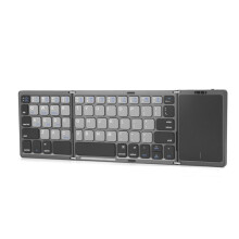Foldable Keyboard with Touchpad Office Wireless Keyboard Storage Three Systems Universal Black&White