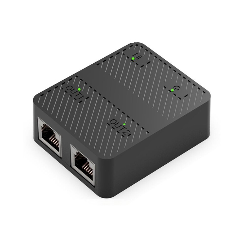 Rj45 Ethernet Cable Splitter, One To Two Devices, Can Access The Internet At The Same With Charging Cable Extender Black 6132158589442