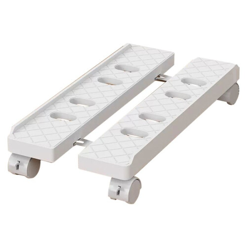 Supporto Regolabile per PC Portatile - Supporto Telescopico per CPU con Rotelle, Carrello per Computer Desktop Bianco