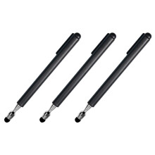 3X Universele Telescopische Styluspen voor Touchscreens, Intrekbare Aanwijsstick en Stylus met Speciale Massapunt (Zwart)