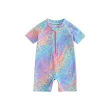 (3-4 Years, Pink) Costume da bagno estivo per bambina con stampa leopardata e maniche lunghe, ideale per la spiaggia.