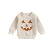 (2-3 Years, Light Khaki) Halloween Sweatshirts for Girls Toddler Long Sleeve Crewneck Pumpkin Print Pullover Tops