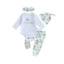 (0-3 Months, White) Babyjongens herfstoutfit: romper van 4)