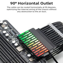 ATX 24-Pin 90-Stromanschlussadapter 5 V 3-Pin ARGB 24-Pin Buchse auf Stecker 90 Stromadapter DIY für Desktop-PC Schwarz