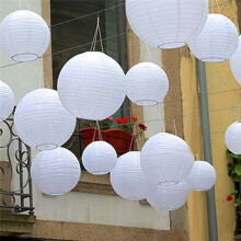 80 Pack Chinese Round White Paper Lantern,Paper Lanterns Hanging Lanterns Wedding Party Decorations