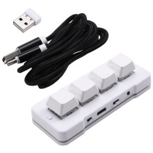 MK424G  Teclado Personalizado de 4 Teclas con Interruptor MecáNico Azul, ConexióN USB de 2,4 G para Juegos de Oficina, Multimedia, Color