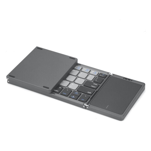 Foldable  Keyboard with Touchpad Office  Wireless Keyboard Storage Three Systems Universal Black&White 2