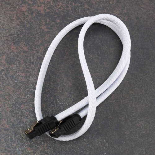 5X 50CM  3.0 III SATA3 7Pin Data Cable 6Gb/S SSD Cables HDD Hard Disk Data Cord Premium Version(White) 1