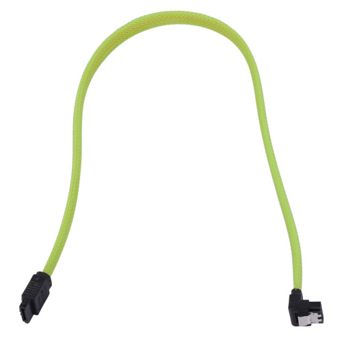2X 50CM  3.0 III SATA3 7Pin Data Cable Right Angle 6Gb/S SSD Cables HDD Hard Disk Data Cord(Green) 2