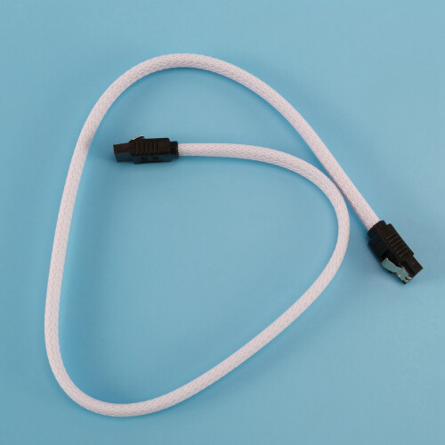 5X 50CM  3.0 III SATA3 7Pin Data Cable 6Gb/S SSD Cables HDD Hard Disk Data Cord Premium Version(White) 2