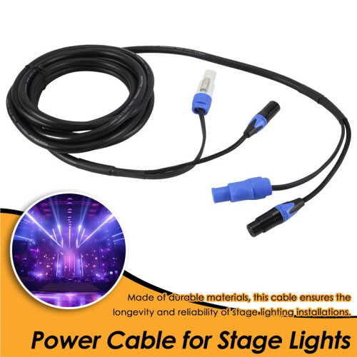 High Quality Powercon 3-Pin XLR Combo Cable 5m DMX512 Power Con Cable for Stage Lighting Led Screen 2