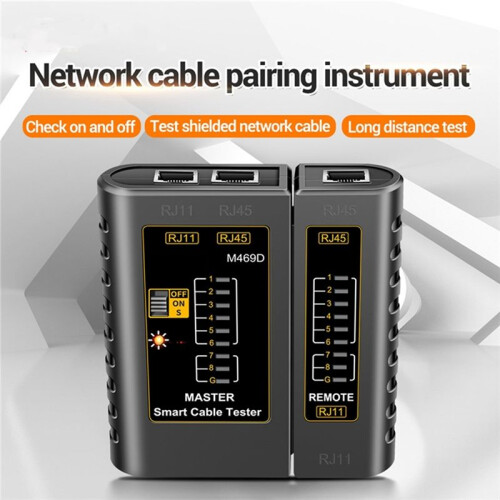 2Pcs M469D Network Cable Tester Kit RJ45 RJ11 LAN Wire  Detector Telephone Cable Testing Tool Network Repair 2